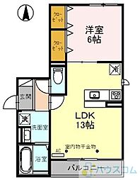ダイワシティータカツキ 1LDKの間取図画像
