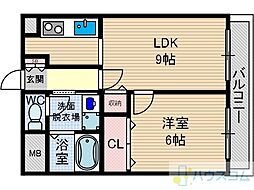 サウスコートアイ 1LDKの間取図画像