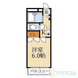 末広14番館 1Kの間取図画像