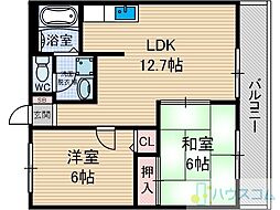 メゾンクレール 2LDKの間取図画像