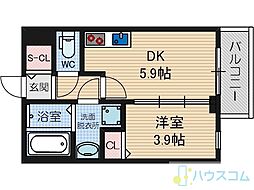 Storia茨木新庄 1DKの間取図画像