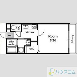 アバンサール 1Kの間取図画像