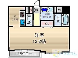 レフィナード茨木 ワンルームの間取図画像