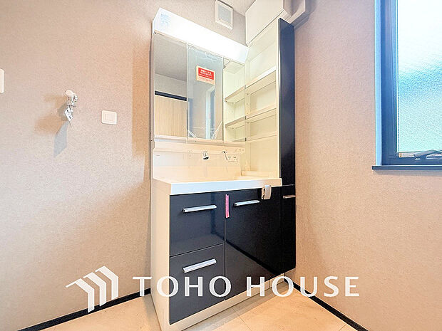 豊富な収納スペース、身支度のしやすい洗面所