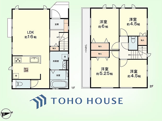 4LDK　土地面積108.62平米、建物面積82.8平米