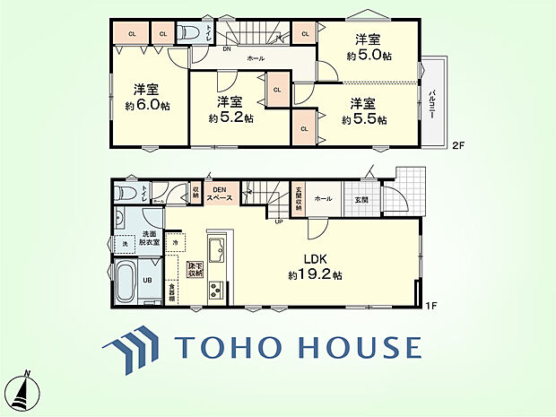 3LDK+DEN　土地面積136.8平米、建物面積97.50平米