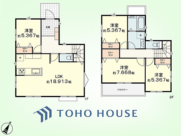 4LDK　土地面積125.86平米、建物面積100.19平米