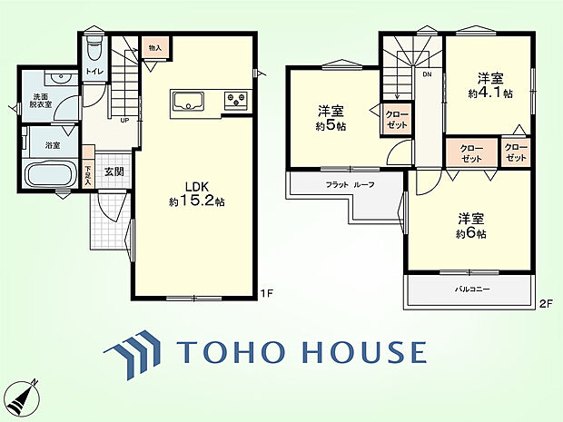 3LDK　建物面積72.71平米、土地面積89.08平米