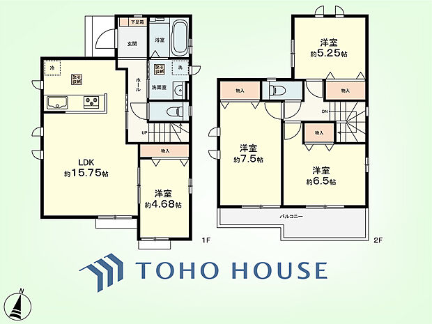 4LDK 建物面積94.81平米、土地面積135.13平米