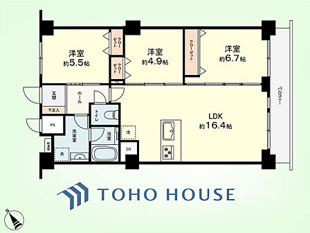 3LDK 間取り
