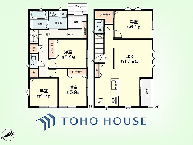 4LDK　土地面積98.59平米、建物面積95.43平米