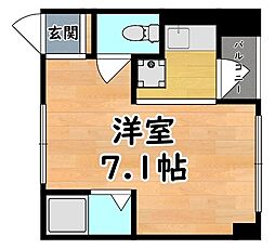 阪急神戸本線 王子公園駅 徒歩4分の賃貸マンション 2階1Kの間取り