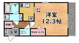 阪神本線 御影駅 徒歩4分の賃貸アパート 1階1Kの間取り