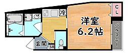 阪神本線 住吉駅 徒歩4分の賃貸アパート 1階1Kの間取り