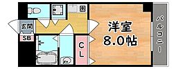 ドール魚崎 1Kの間取図画像