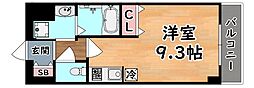 アーバンフラッツ王子公園 1Kの間取図画像