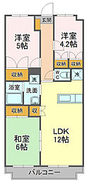 石津レジデンス 3LDKの間取図画像