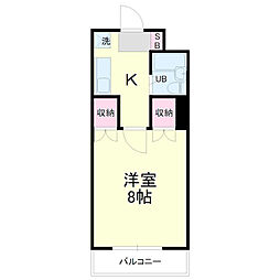 グローリー尚徳 1Kの間取図画像