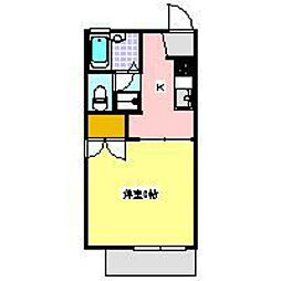 フォーブル村松2 1Kの間取図画像