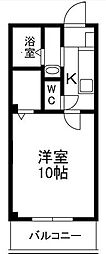 甲賀病院たくじじょにんにん 1Kの間取図画像