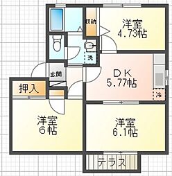 プレシールT-2 3DKの間取図画像