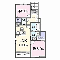 リヴリス 2LDKの間取図画像