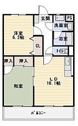 クラウド2 2LDKの間取図画像