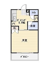 メゾンシゴーニュ 1DKの間取図画像