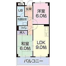 リンピアグレース 2LDKの間取図画像