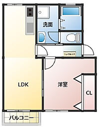 グリーンガーデン 1LDKの間取図画像