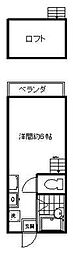 レスポアール ワンルームの間取図画像
