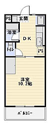 ノーヴァ2 1DKの間取図画像
