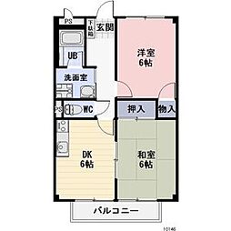 サープラス楓 2DKの間取図画像