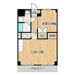 スカイプラザ焼津 1LDKの間取図画像
