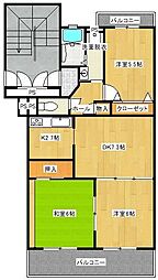 セントラルパーク 3DKの間取図画像