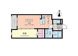 GravityFujiedaekinandori 1LDKの間取図画像