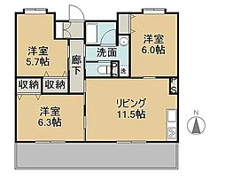 西焼津メゾン小石川 3LDKの間取図画像