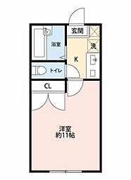 ガーデン焼津 1Kの間取図画像