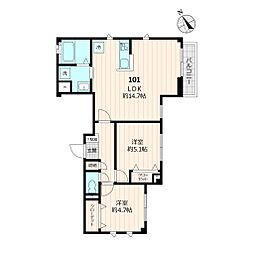 ユアメゾン上板橋 1階2LDKの間取り