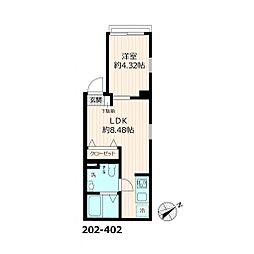 DK池袋 3階1LDKの間取り