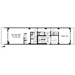 ビューノ新谷 3階1LDKの間取り