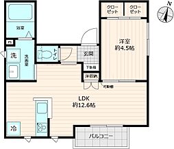 仮称）メゾン　Ｋ　ソレイユ 201号室 2階1LDKの間取り