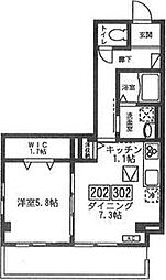 ビューノ 1LDKの間取図画像