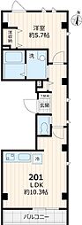 グランジュッテ東大前 1LDKの間取図画像