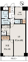 新狭山パークハイツ 2LDKの間取図画像