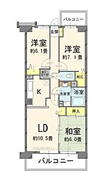 イトーピアリビエルコート 3LDKの間取図画像