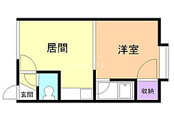 マイン日の出 1DKの間取図画像