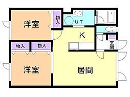 グランドキャッスル 2LDKの間取図画像