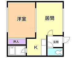 ケントハウス 1DKの間取図画像