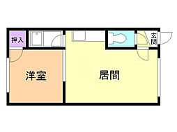 フローレンス16B 1DKの間取図画像